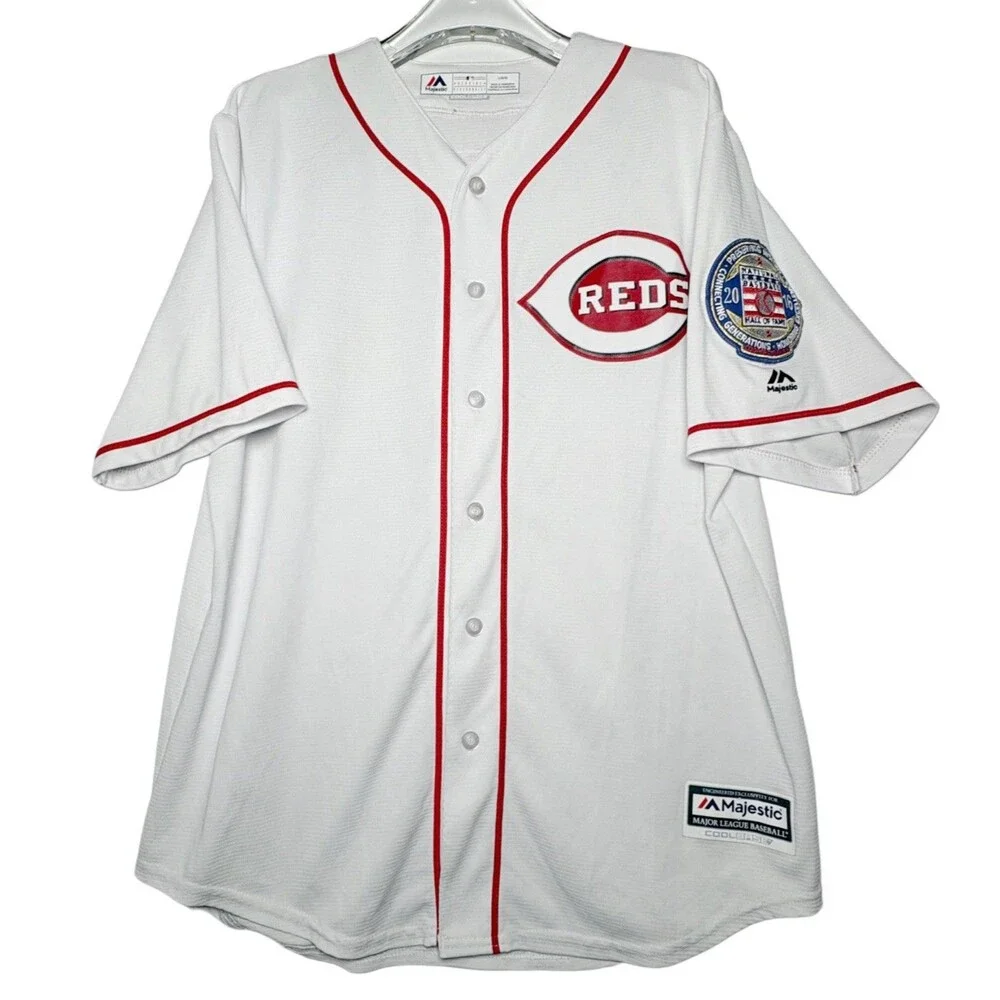 Majestic Cincinnati Reds KEN GRIFFEY JR. Jersey Large Baseball Hall of Fame